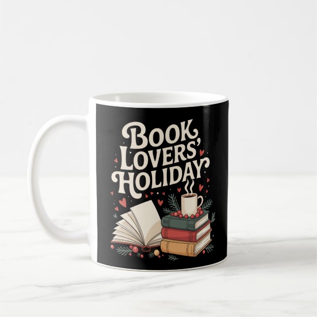 Festivals Cosy Book Lovers Holiday Retro Weihnacht Kaffeetasse (Links)