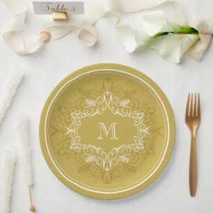 Festivals Deko Frame Monogram Classy Holiday Pappteller