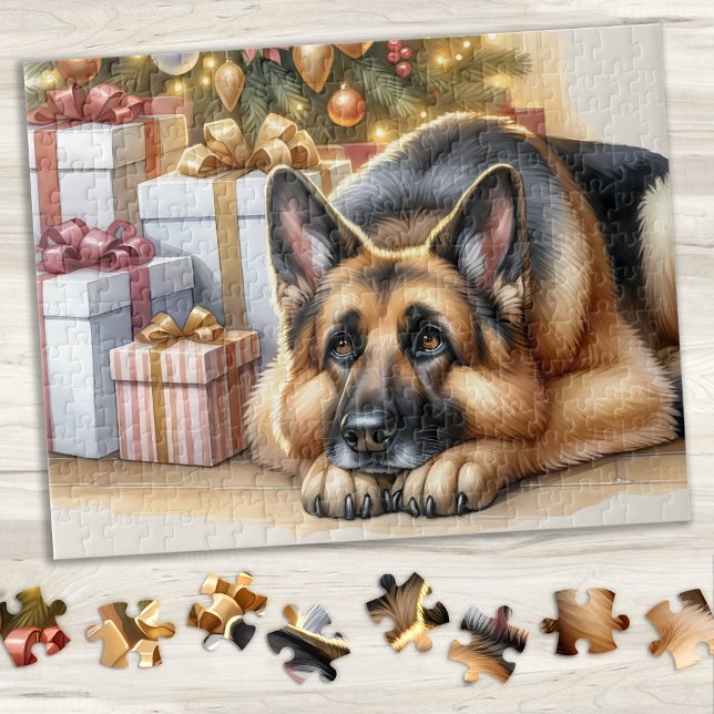 Festivals Deutscher Schäferhund Dog Lover Weihnach Puzzle (Von Creator hochgeladen)
