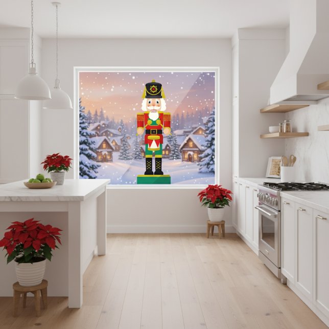 Festivals Drummer Nutcracker Fensteraufkleber (Festive Drummer Nutcracker Window Cling)