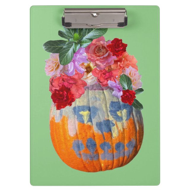 Festivals Fall Pumpkin Floral Klemmbrett (Vorderseite)