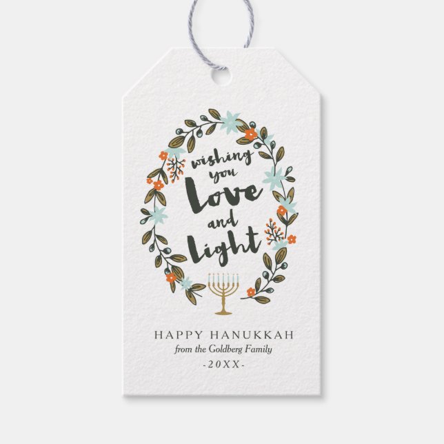 Festivals Floral Hanukkah Geschenkanhänger (Vorderseite)
