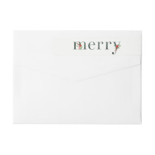 Festivals Florals MERRY Wraparound Holiday Labels