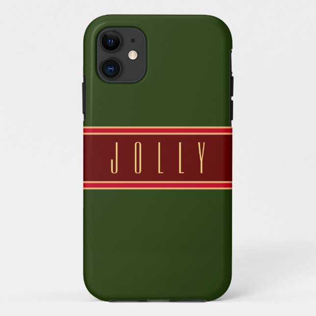 Festivals Forest Green Burgundy Streifen "Jolly" T Case-Mate iPhone Hülle (Rückseite)