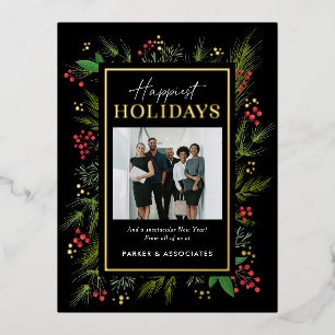 Festivals Frame FOIL Business Foto Holiday Postcar Folie Einladungspostkarte