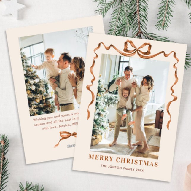 Festivals Frohe Weihnachten Boho Bow Ribbon 2 Foto (Von Creator hochgeladen)