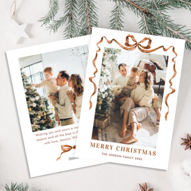 Festivals Frohe Weihnachten Boho Bow Ribbon 2 Foto (Von Creator hochgeladen)