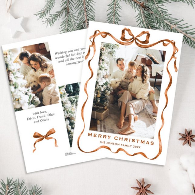 Festivals Frohe Weihnachten Boho Bow Ribbon 3 Foto (Von Creator hochgeladen)