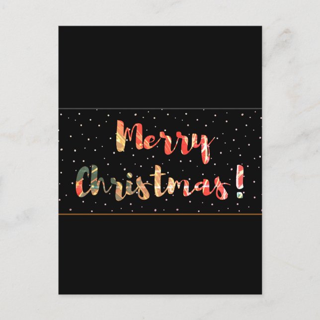 Festivals Frohe Weihnachten Schwarz & Gold Design Postkarte (Vorderseite)