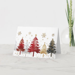 Festivals Gold Foil und Red Christmas Scene Karte