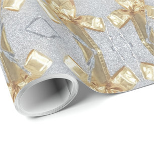 Festivals Gold Silver Ribbon Muster Weihnachten Im Geschenkpapier