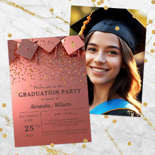 Festivals Golden Confetti auf der Pink Graduation  Einladung