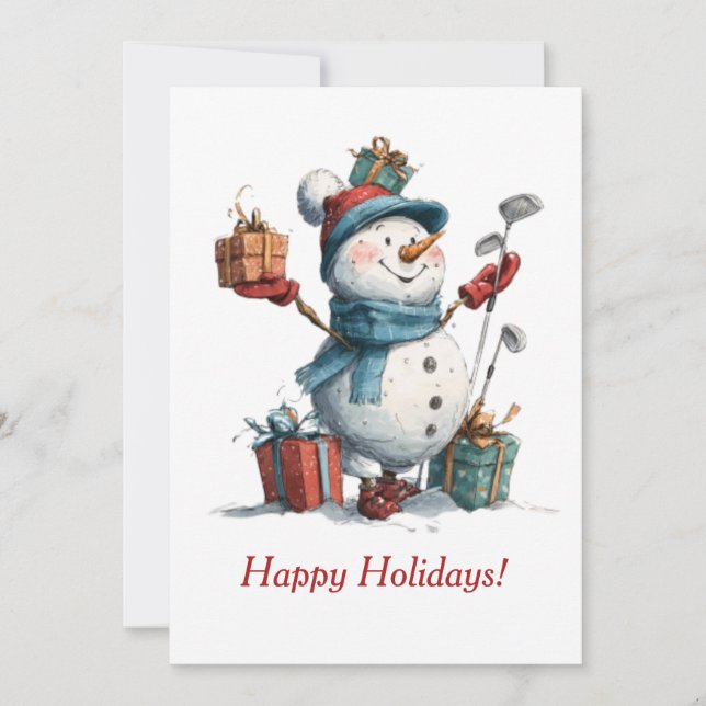 Festivals Golf Lover Weihnachtskarte Feiertagskarte (Vorderseite)
