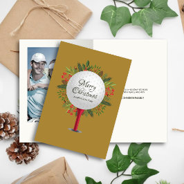 Festivals Golf T-Shirt Shot Christmas Grüne Foto Feiertagskarte