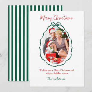 Festivals Green Bow Frame Foto Weihnachten