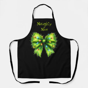 Festivals Green Fur Bow-Lights Naughty oder Nice N Schürze