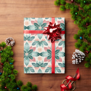 Festivals Grüne Poinsettia Geschenkpapier