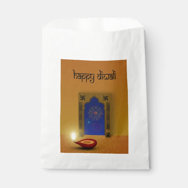 Festivals Happy Diwali Feuerwerk - Gefallen der Ta Geschenktütchen (Vorderseite)