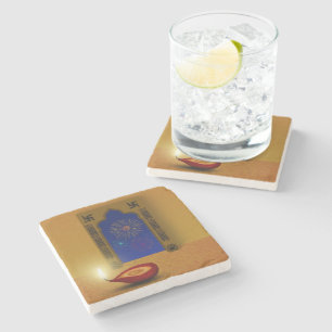 Festivals Happy Diwali Feuerwerk - Stone Untersetz Steinuntersetzer