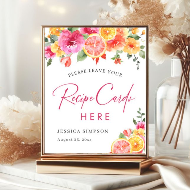 Festivals Helle Blume Citrus Bridal Rezept Karte Poster (Von Creator hochgeladen)