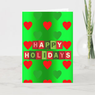 Festivals Herz Muster Happy Holidays Card Karte