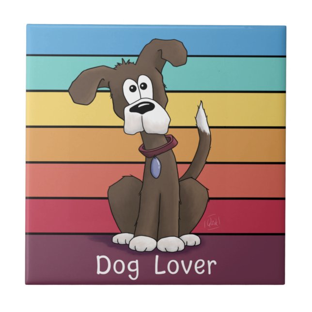 Festivals Hund Lover Keramik Tile Fliese (Vorderseite)