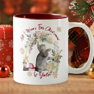 Festivals Hygge Weihnachten Katzenweihnachtsfest S Zweifarbige Tasse