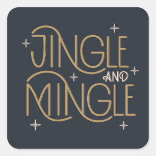 Festivals, Jingle und Mingle Holiday Design Quadratischer Aufkleber