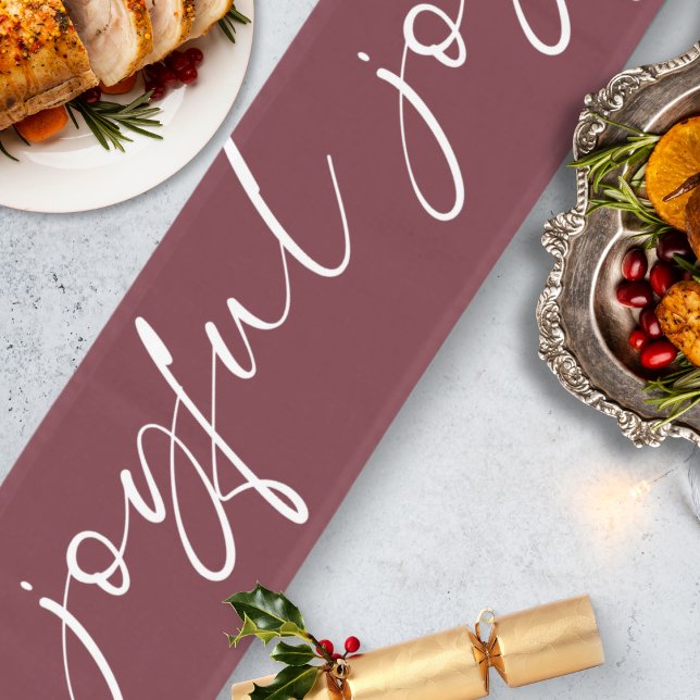 Festivals Joyful White Calligraphy Burgundy Großer Tischläufer (Von Creator hochgeladen)