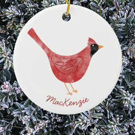 Festivals Kardinal Bird Watercolor Personalisiert Keramik Ornament