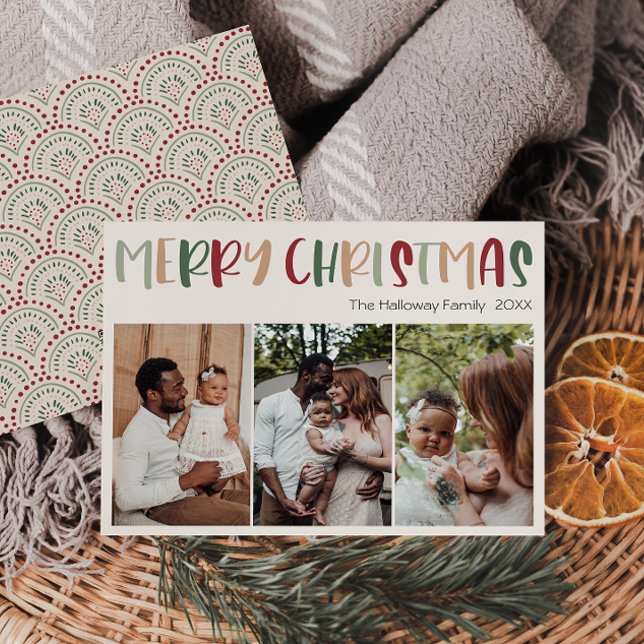 Festivals Lässige farbenfrohe Weihnachten Drei Fot (Von Creator hochgeladen)