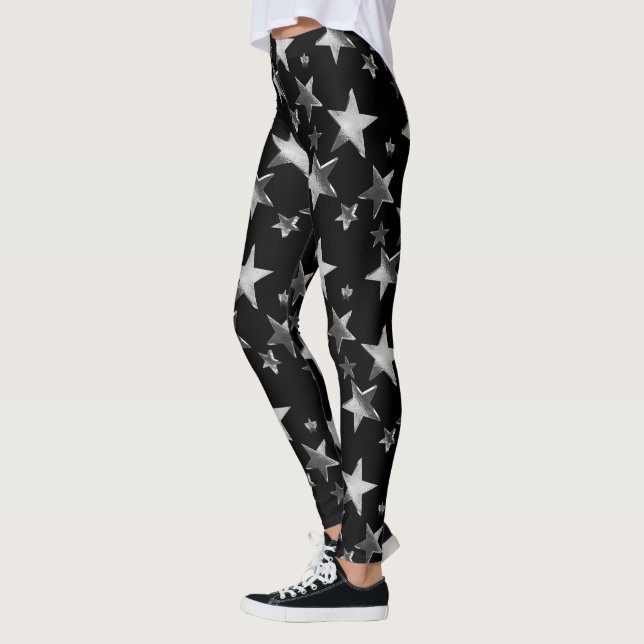 Festivals Leggings Black Silver Grau Weihnachtssta (Links)