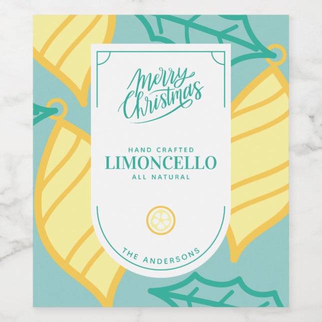 Festivals Limoncello Weihnachtswein Weinetikett (Einzelnes Label)