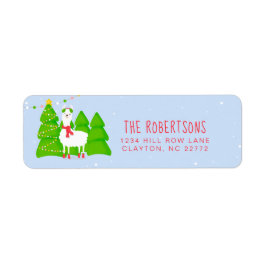 Festivals Llama Weihnachtslabel
