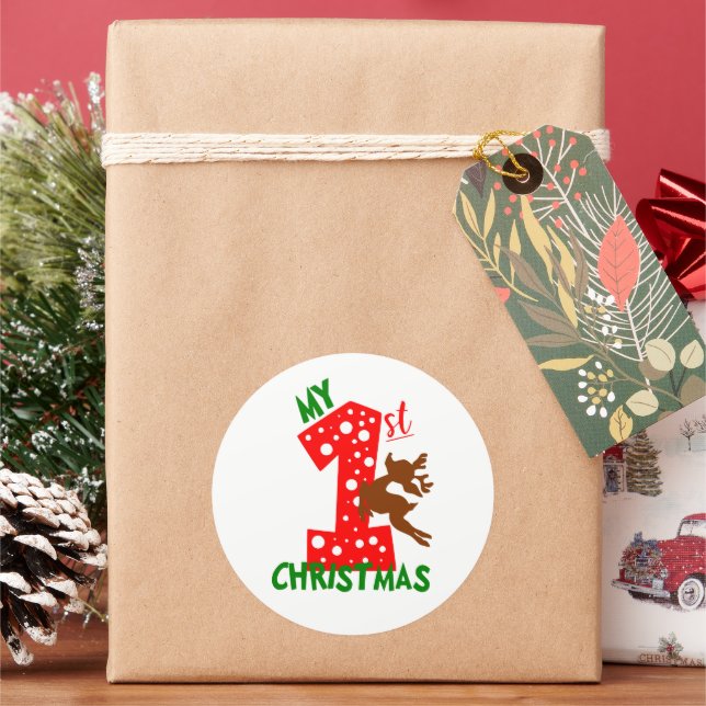 Festivals Mein erstes Weihnachtsbaby Runder Aufkleber (Feiertag)
