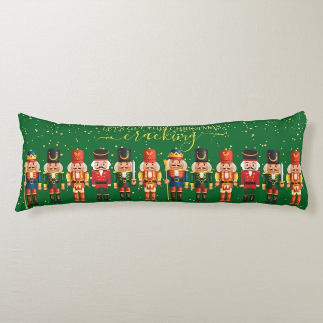 Festivals Moderne Xmas Green Niedlich Nutcracker Seitenschläferkissen (Vorderseite)