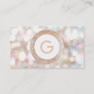 Festivals Monogram Bokeh und Rose Gold Imitate Seq Visitenkarte