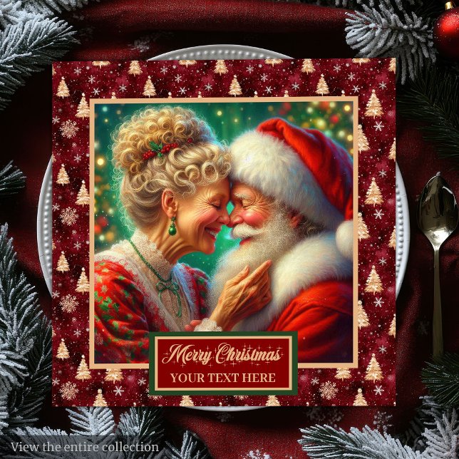 Festivals Napkins Red Gold Green Weihnachten Weihn Serviette (Festive Napkins Red Gold Green Christmas Santa)