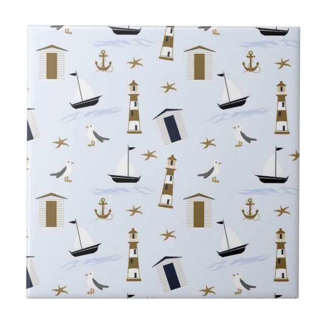 Festivals Nautic Print Fliese (Vorderseite)