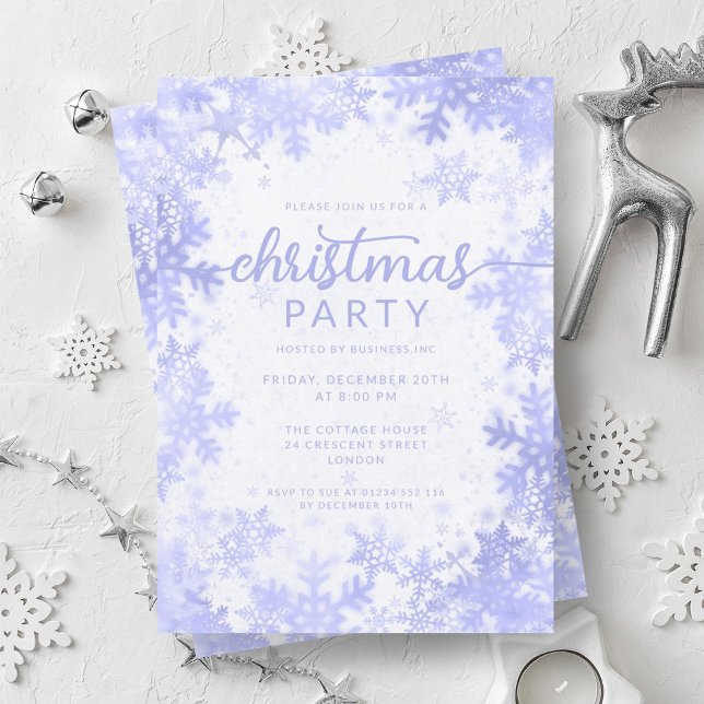 Festivals Navy Blue Imitats Foil Snowflakes Weihna Einladung (Festive Navy Blue Faux Foil Snowflakes Christmas Invitation)