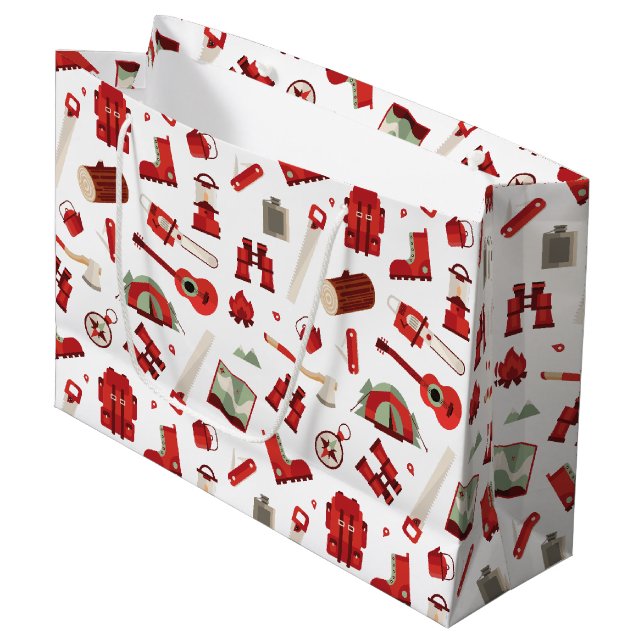 Festivals Outdoor Adventure mit Camping Gear Große Geschenktüte (Vorderseite Schrägansicht)