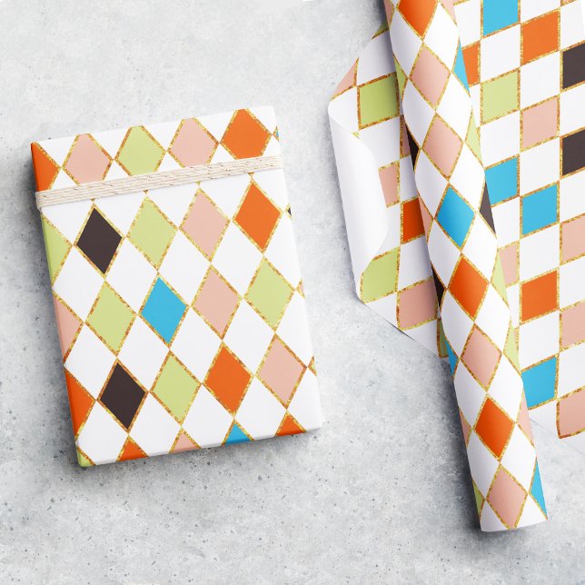 Festivals Pastel Diamond Muster Geschenkpapier (Von Creator hochgeladen)