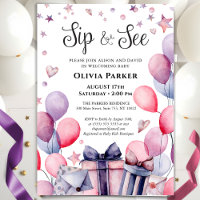 Festivals Pink Blue Ballon Willkommen Baby SIP UND