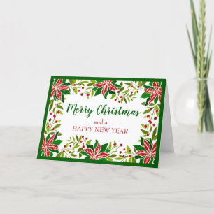Festivals Poinsettia Garland Feiertagskarte