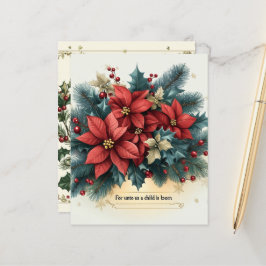 Festivals Poinsettia Krippe Bible Verse Scrapbook