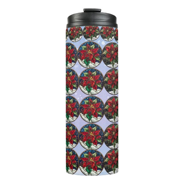 Festivals Poinsettia Wonderland Travel Mug Thermosbecher (Vorderseite)