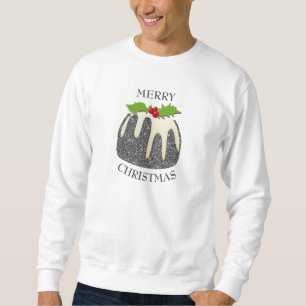 Festivals Pudding Silver GLITZER SPARKLE   Weihnac Sweatshirt