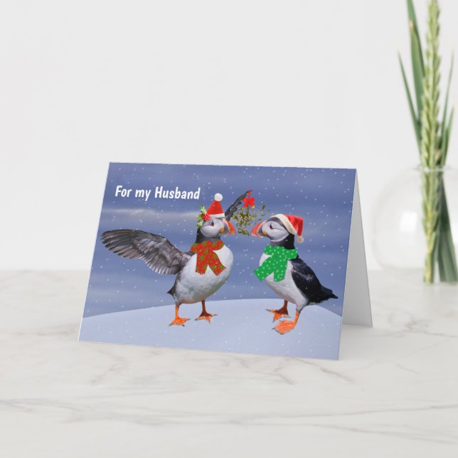 Festivals Puffins Card HUSBAND Karte (Vorderseite)