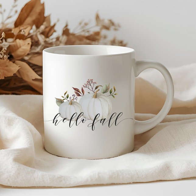 Festivals Pumpkin Hello Fall Calligrafy Coffee Tas Kaffeetasse (Von Creator hochgeladen)