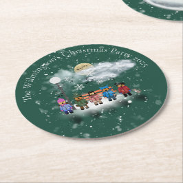 Festivals Quintet Weihnachtsfest Party Runder Pappuntersetzer